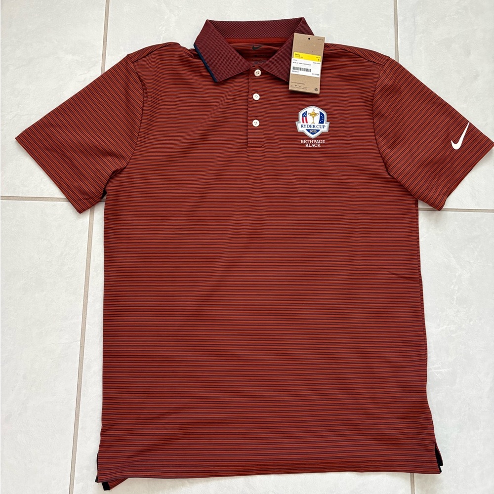 Nike Golf DriFit Tour Men's Mars Stone Striped Polo Shirt - Ryder Cup Bethpage